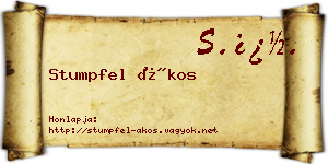 Stumpfel Ákos névjegykártya